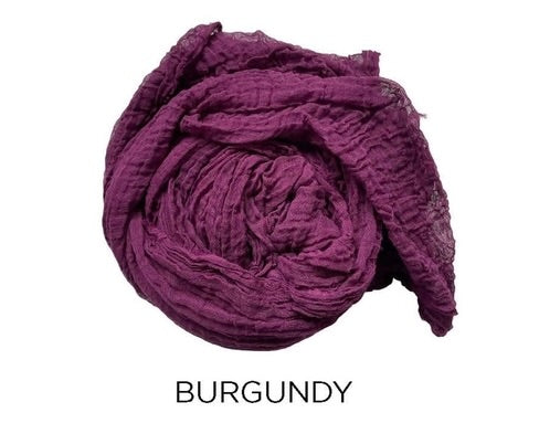 Scarf: Small 100% Crinkled Cotton (Various Colors)