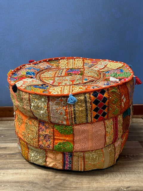 Pouffe: Indian Pouffe Footstool Ethnic Pouf Cover (Various colors)