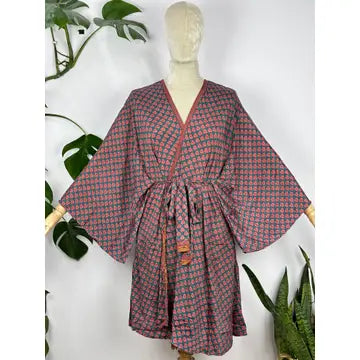 Robes: Up-Cycled Silk Short Kimono
