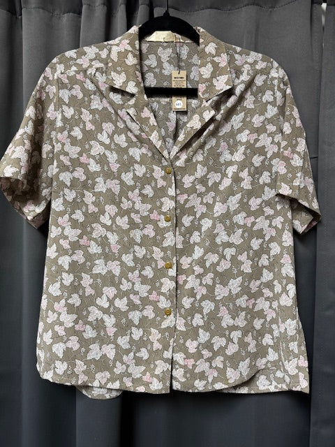Blouse: Vintage Short Sleeve Button Up Shirts (Various Designs)