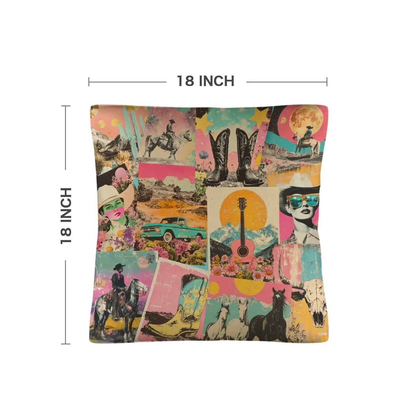 Pillow: Retro Western Collage