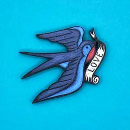 Brooches: Walnut Wood Characters