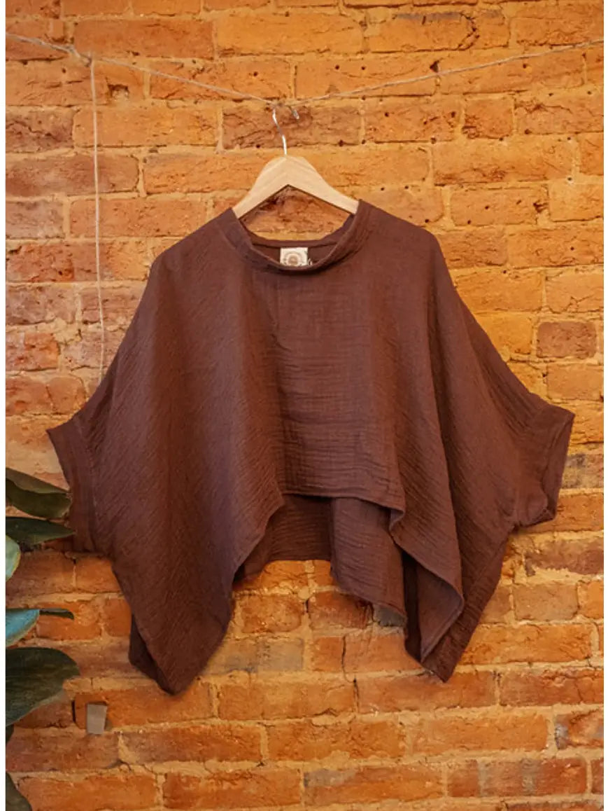 Blouse: Flowy Organic Cotton CROPPED (Three Colors)