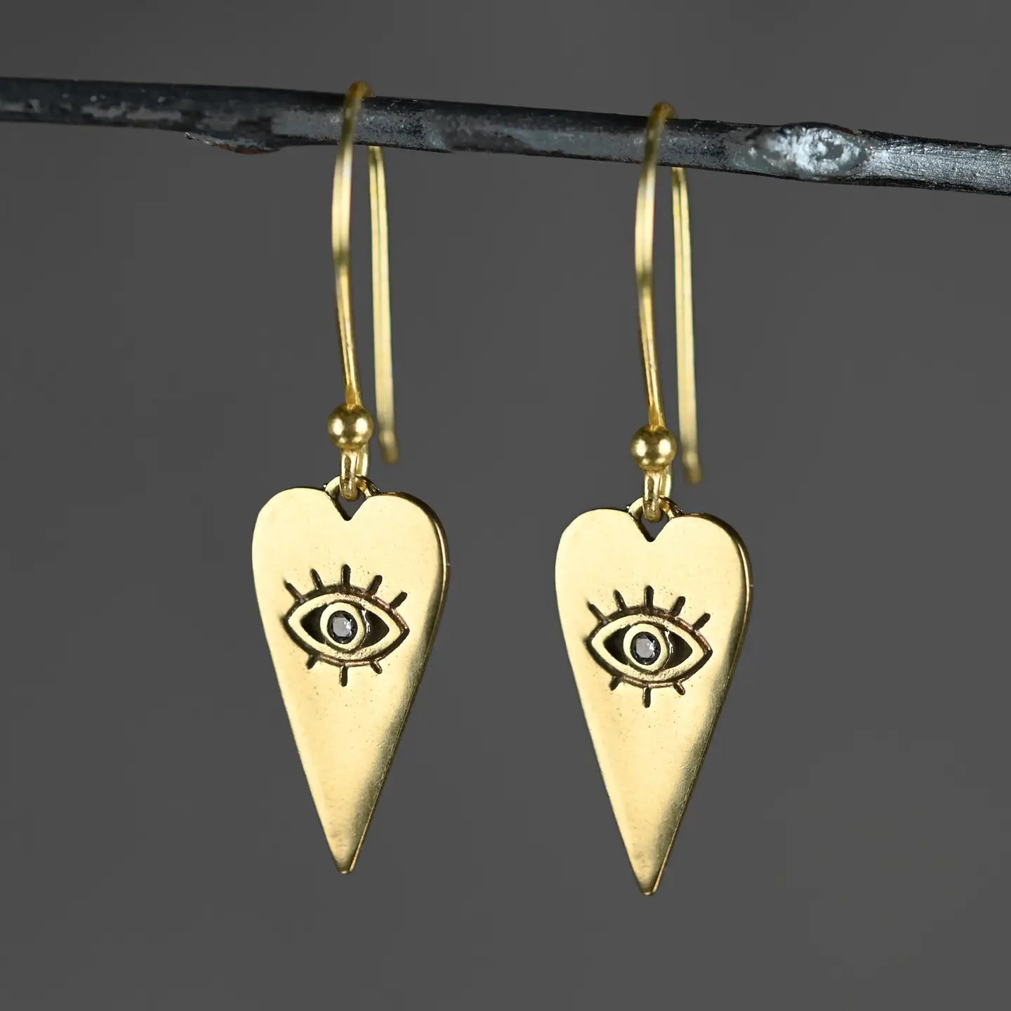 Earrings: Heart Eye Of Protection