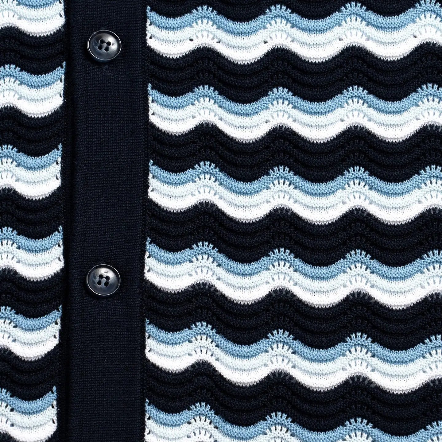 Button-Up Shirt: Ripple Crochet (Navy)