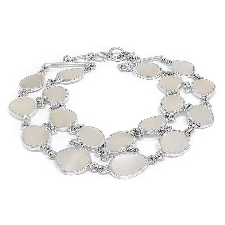 Bracelet: Sterling Silver with Mother of Pearl