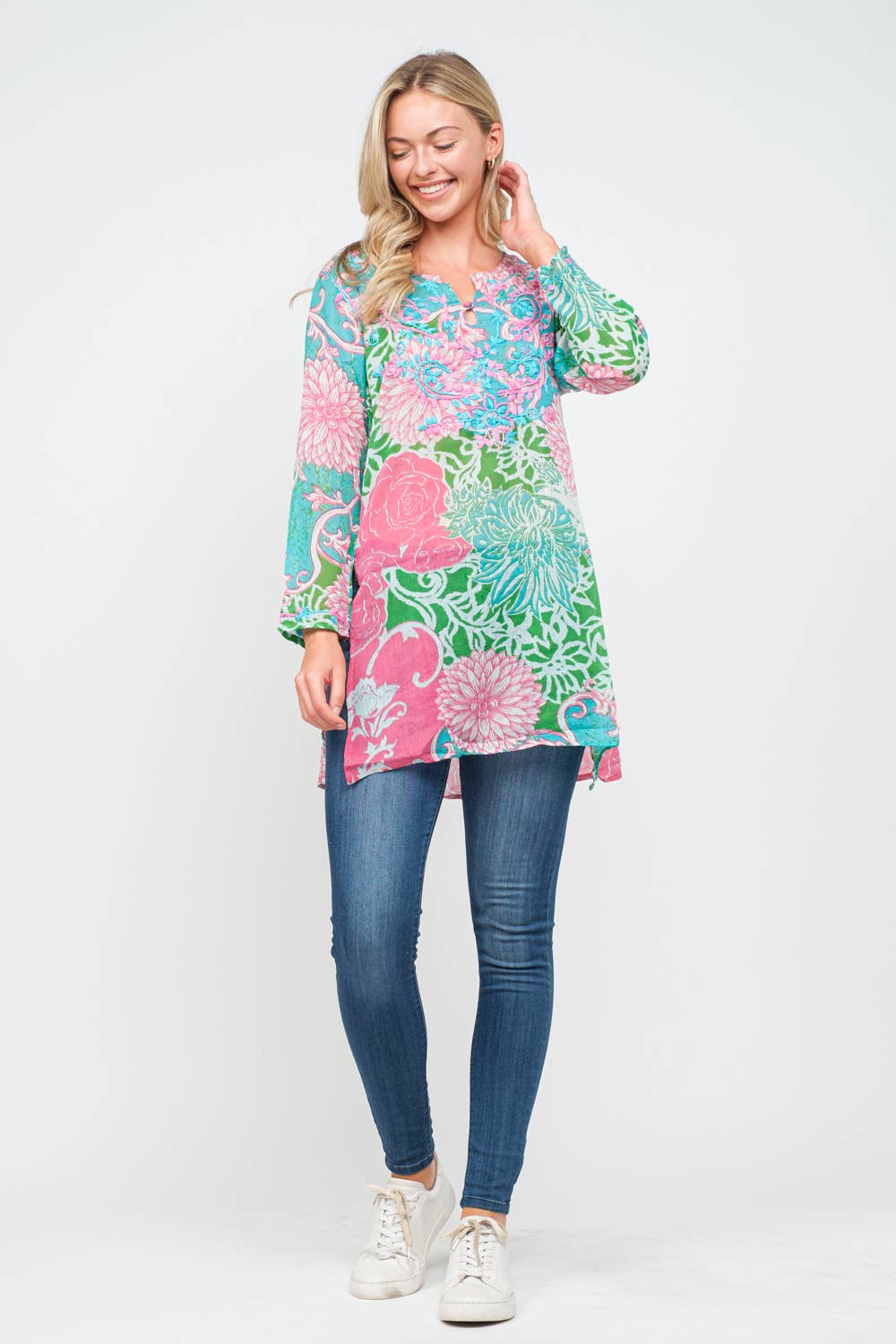 Tunic: Alina Printed Embroidered