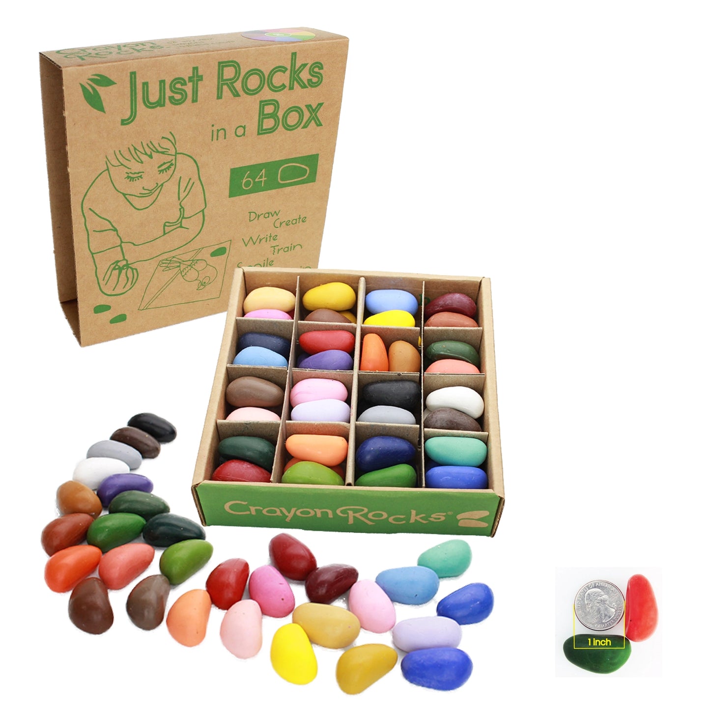 Crayon Rocks In A Box (Sixty-four crayons in 32 colors)