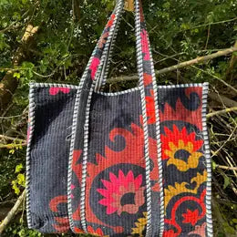 Tote: Velvet (Bright Floral)