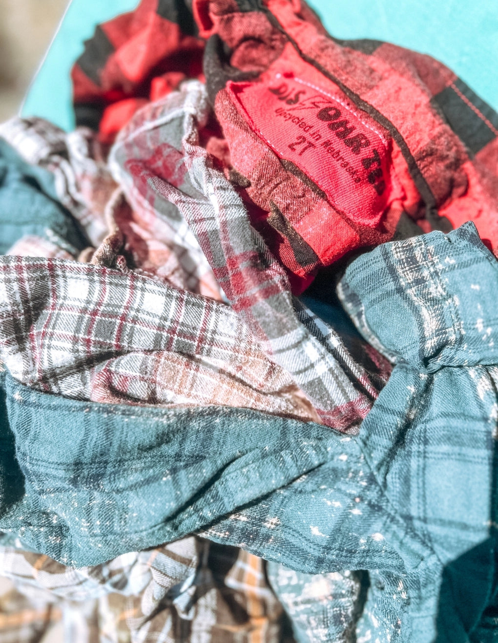 Flannels: Upcycled/Bleached Kids'