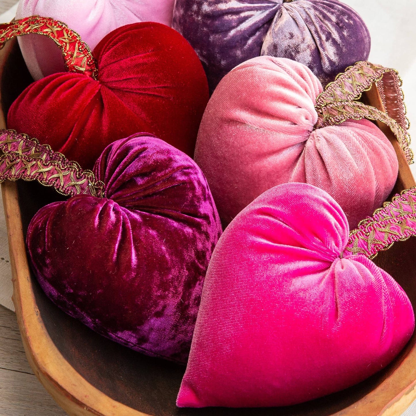 Velvet Hearts - Large Handmade