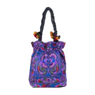 Tote: Embroidered Drawstring (Various Colors/Designs)