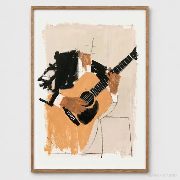 Art Print: Guitar Player Painting