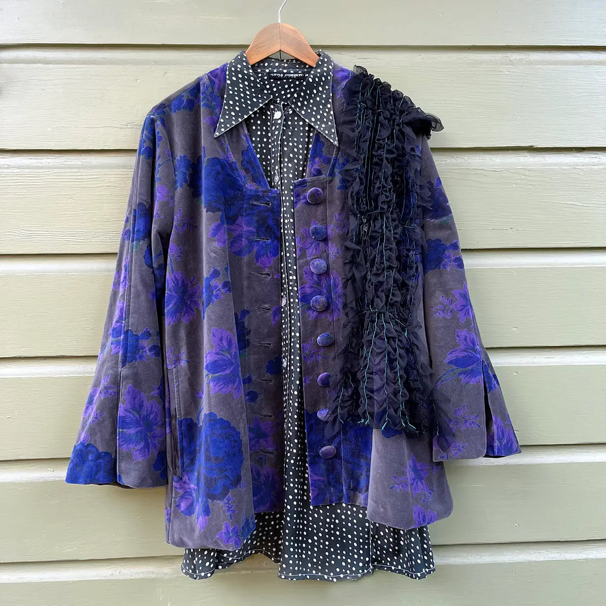 Jacket: Purple/Gray Floral Velvet