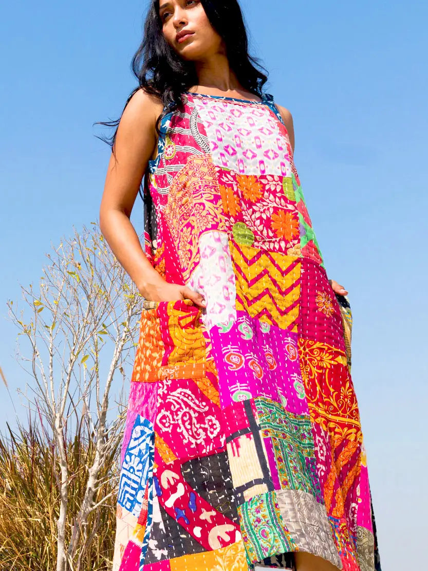 Sundress: Reversible Kantha Cotton