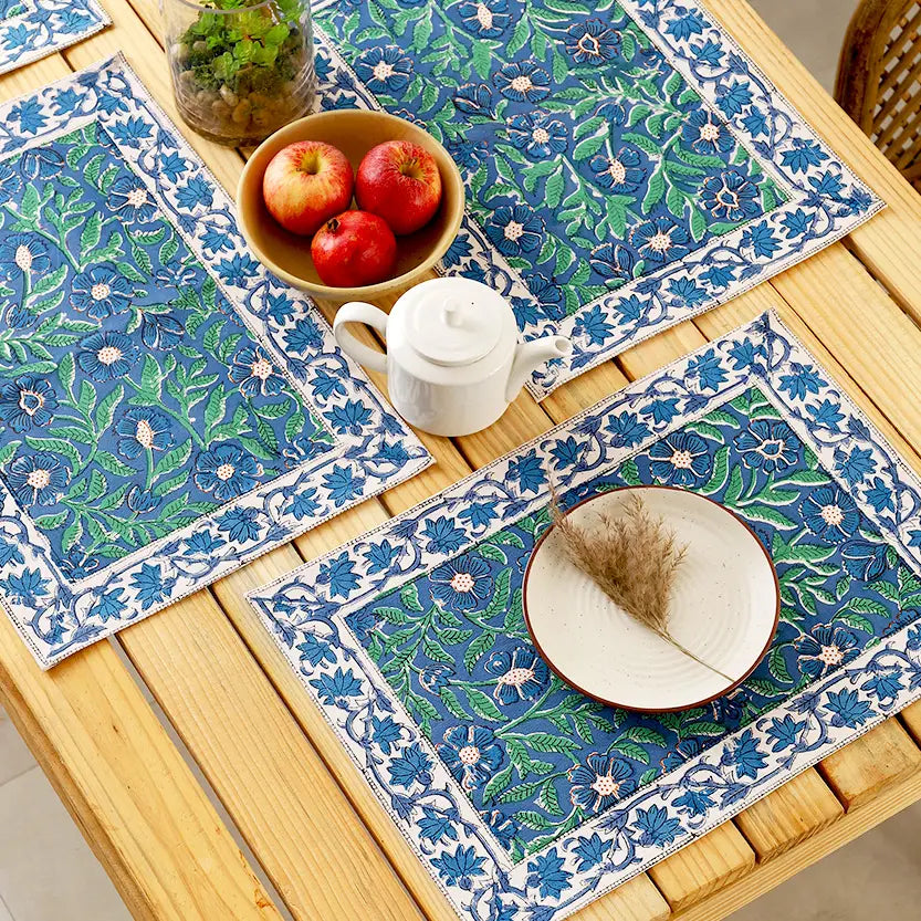 Placemats: Sage & Blue Floral (Sold Individually)