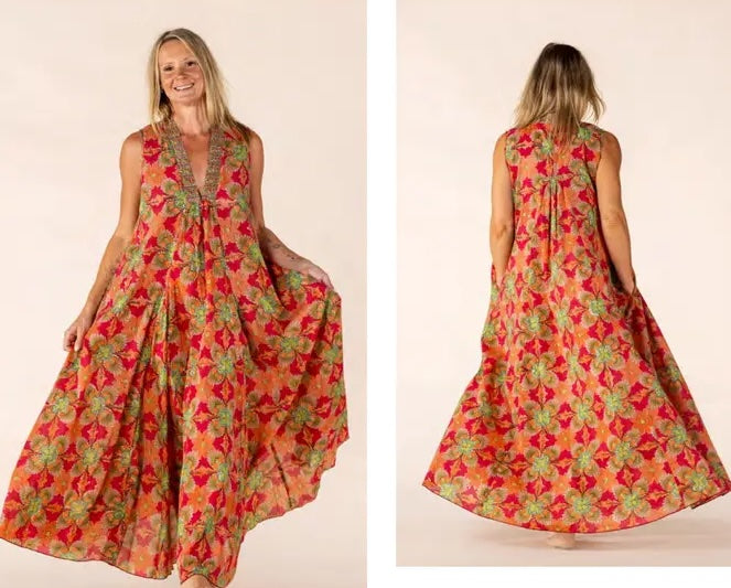 Dress: Sleeveless Maxi
