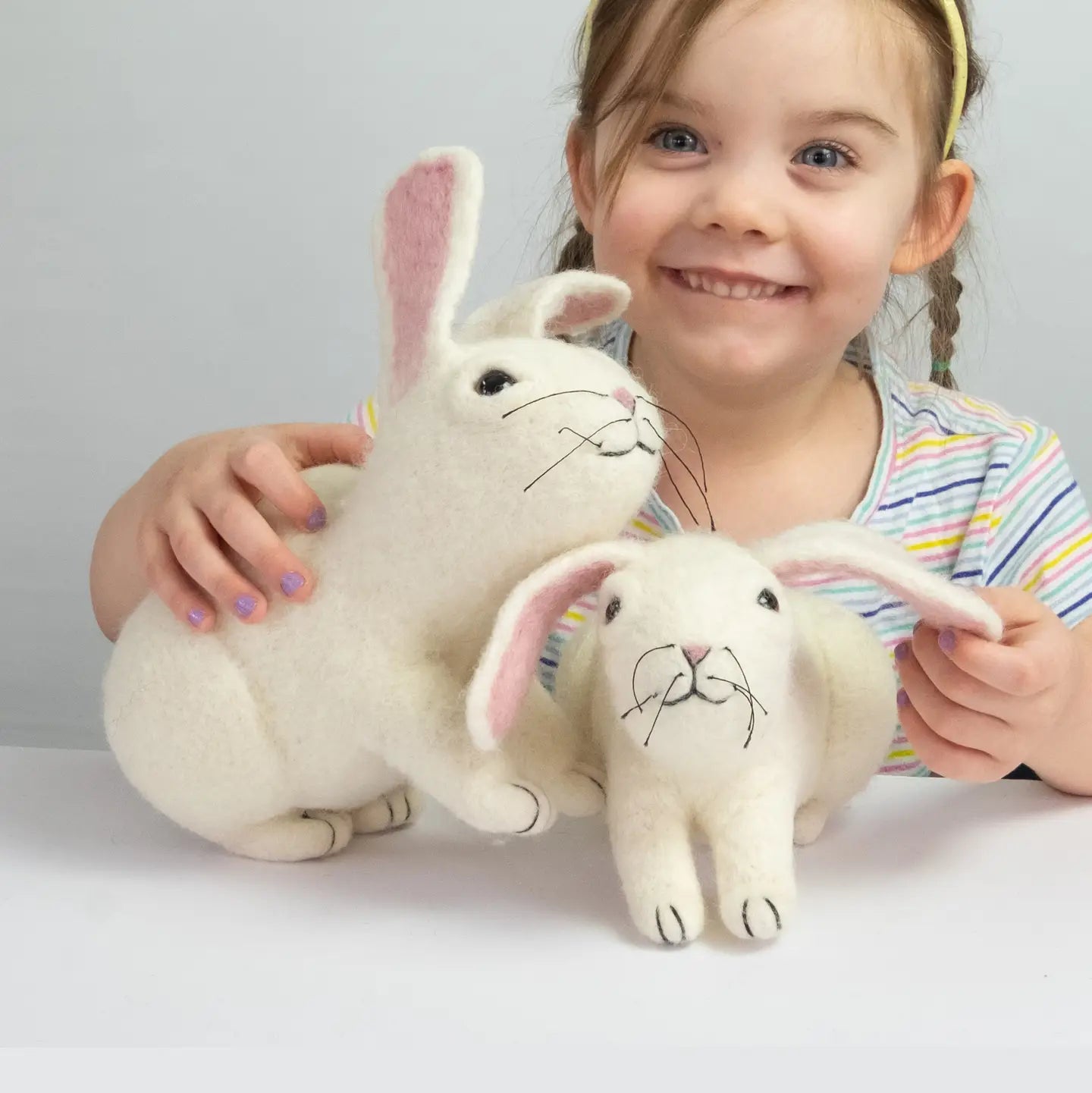 Doll: Wool Rabbit (Brown/White & Small/Large)