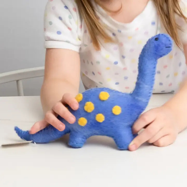Doll: Felted Dinosaur (Mini Blue)