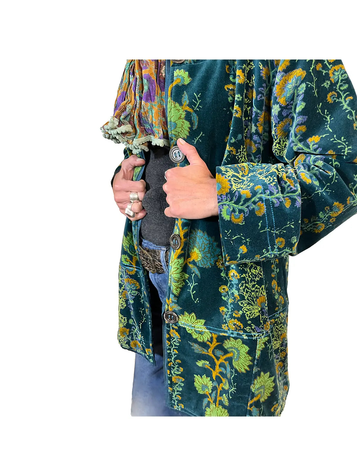 Jacket: Velvet Green Stitching