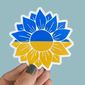 Sticker: Ukraine Sunflower Flag