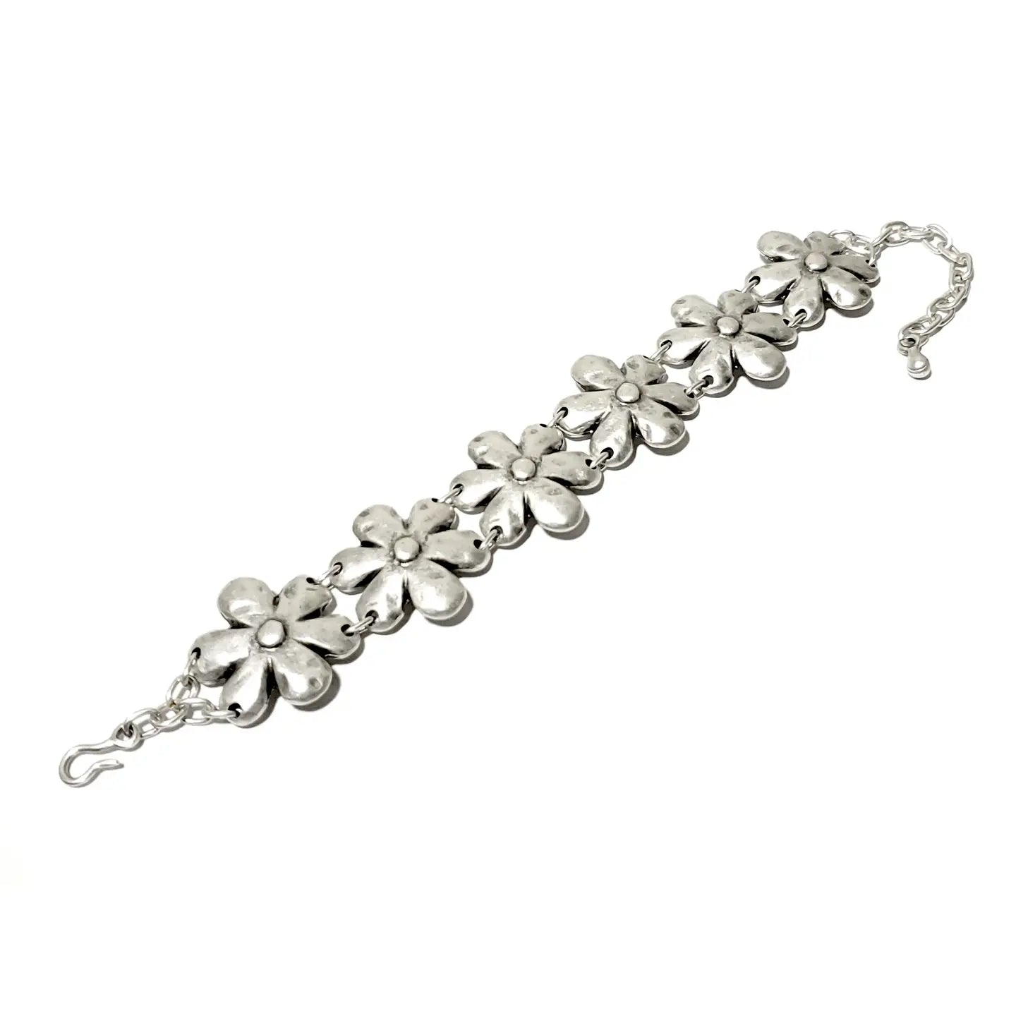 Bracelet: Pewter Flowers