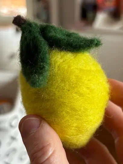 Bag Charm: Felted Lemon