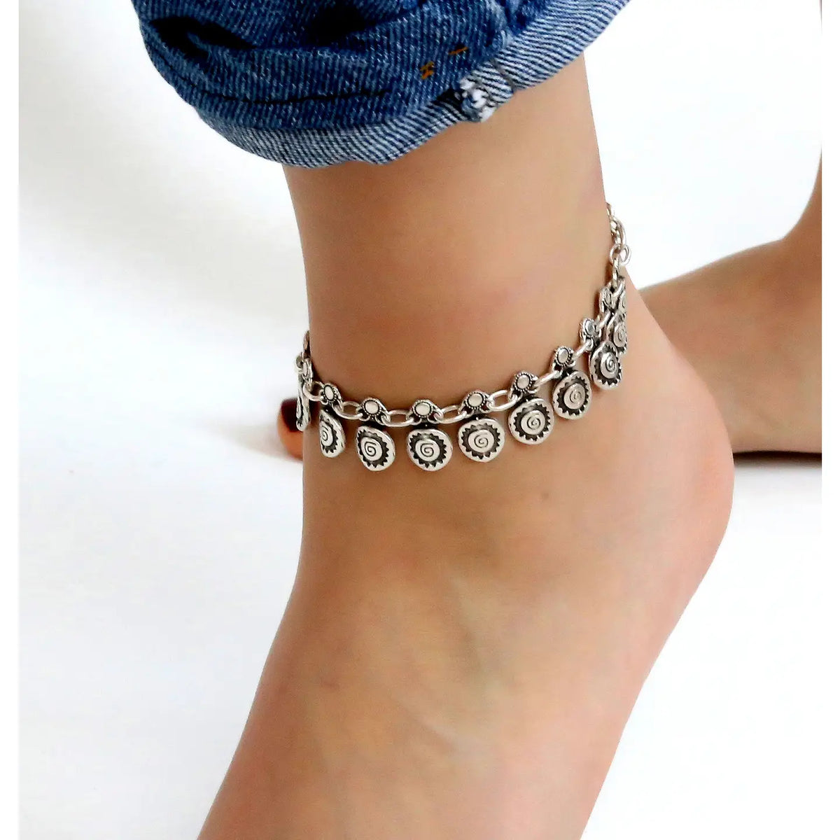 Anklet: Handmade Silver Plated Boho Design