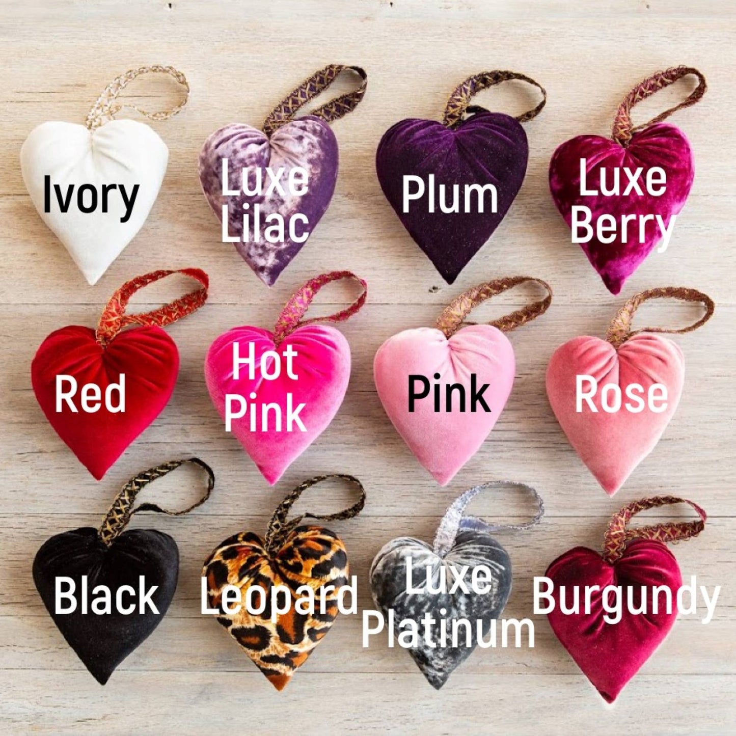 Velvet Hearts - Large Handmade