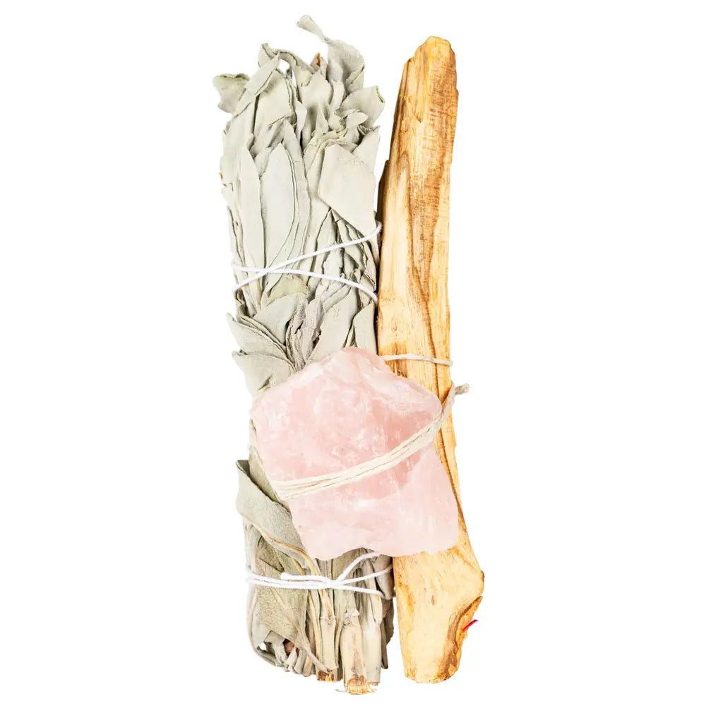 Sage: White Sage with Rose Quartz and Palo Santo