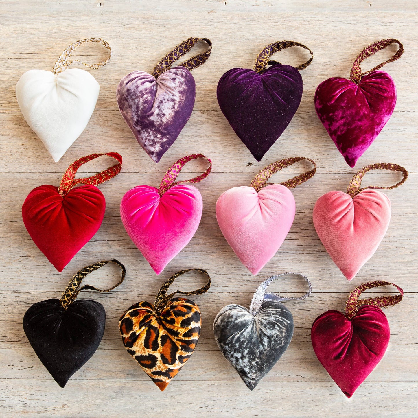 Velvet Hearts - Large Handmade