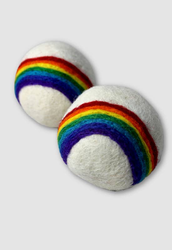 Dryer Balls: Handfelted Embroidered Wool - Set of 2