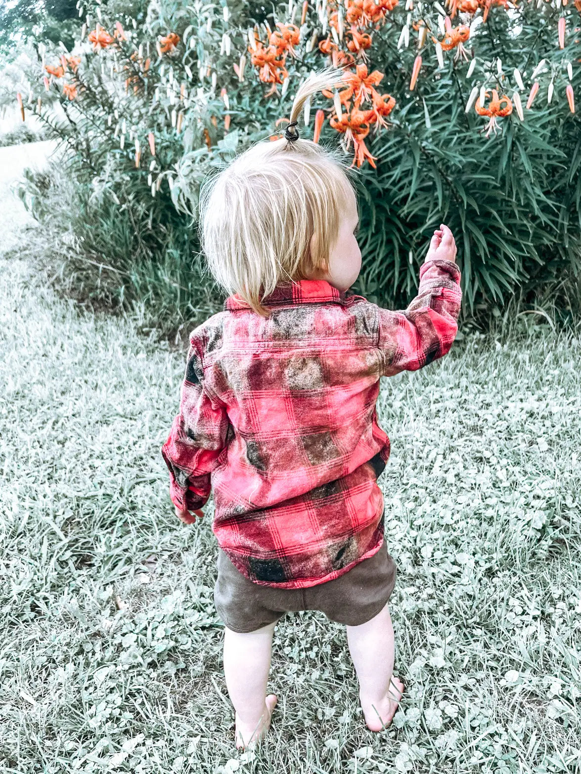 Flannels: Upcycled/Bleached Kids'