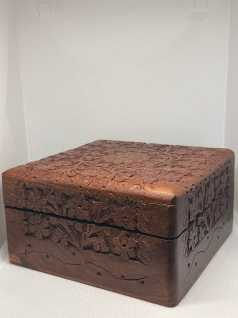 Box: Carved Wooden Trinket Box