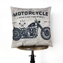 Pillow: Motorcycle Throw Pillows (3 Colors)