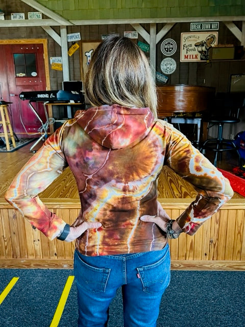 Hooded Sweatshirt: Tie Dye Zip Hoodie
