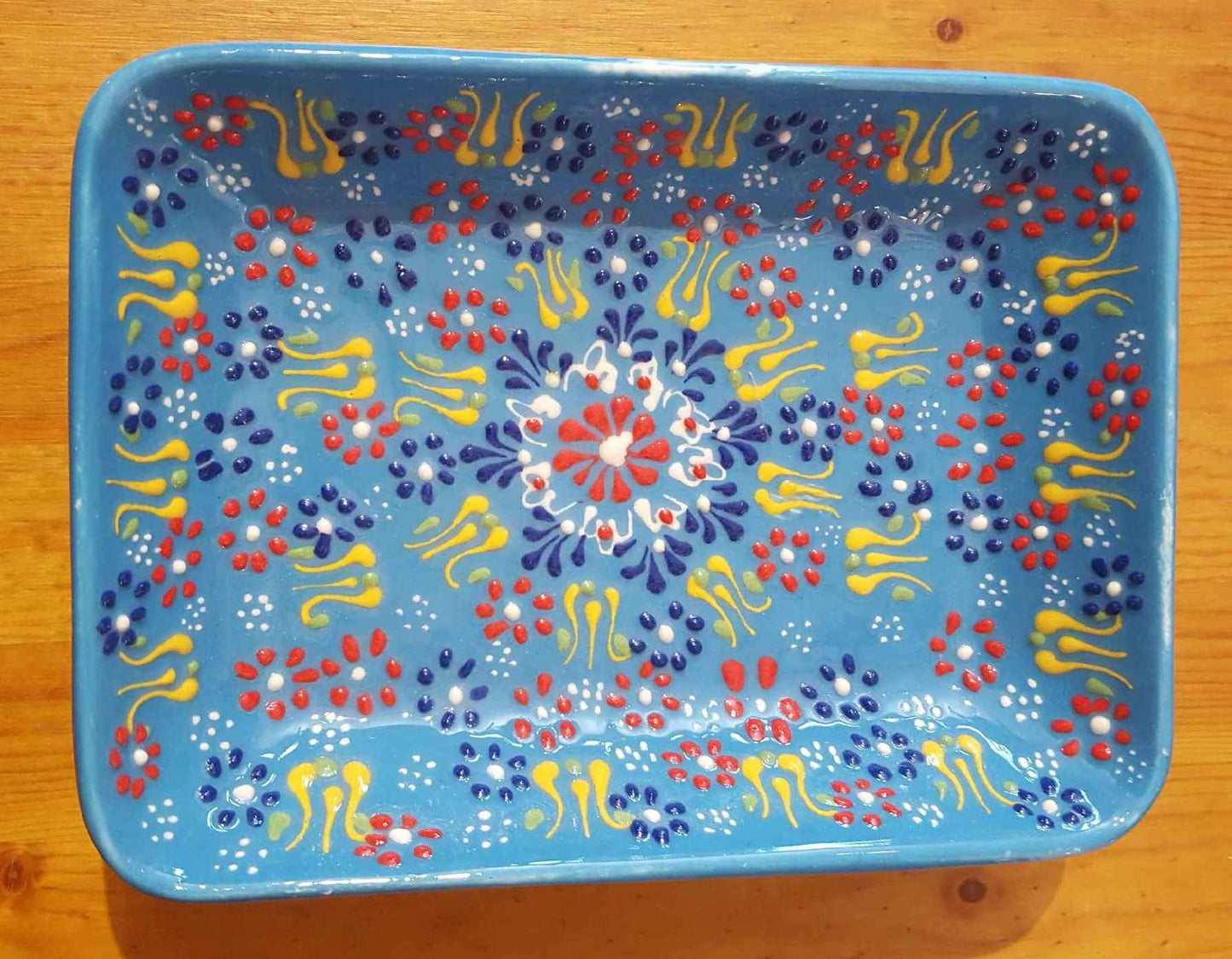 Turkish Pottery: Ceramic Mezze Oblong Dish Large (Various Colors)