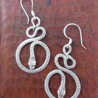 Earrings: Sterling Silver Spiral Snake