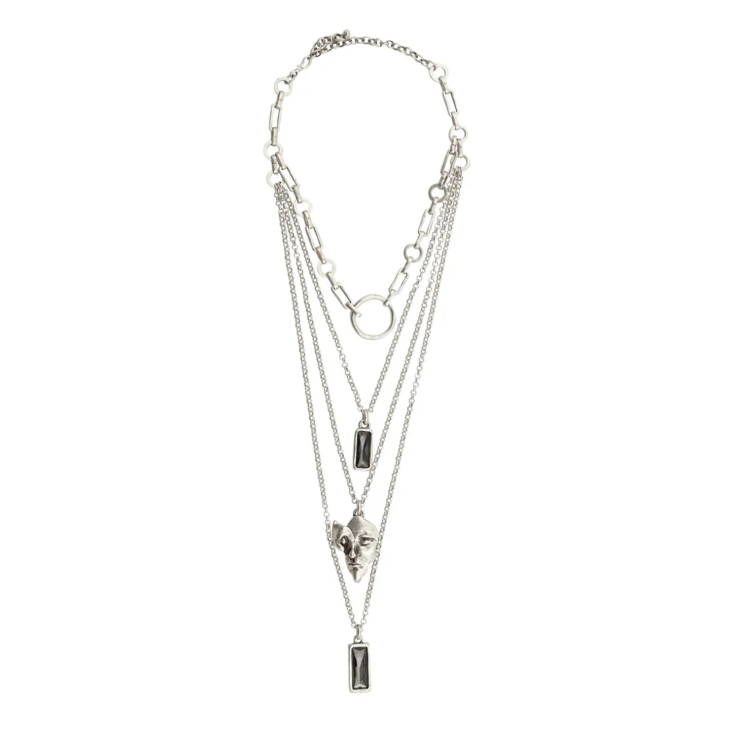 Necklace: Layered Pewter