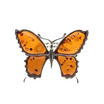 Pins: Amber Butterfly Broach (Cognac & Cherry)