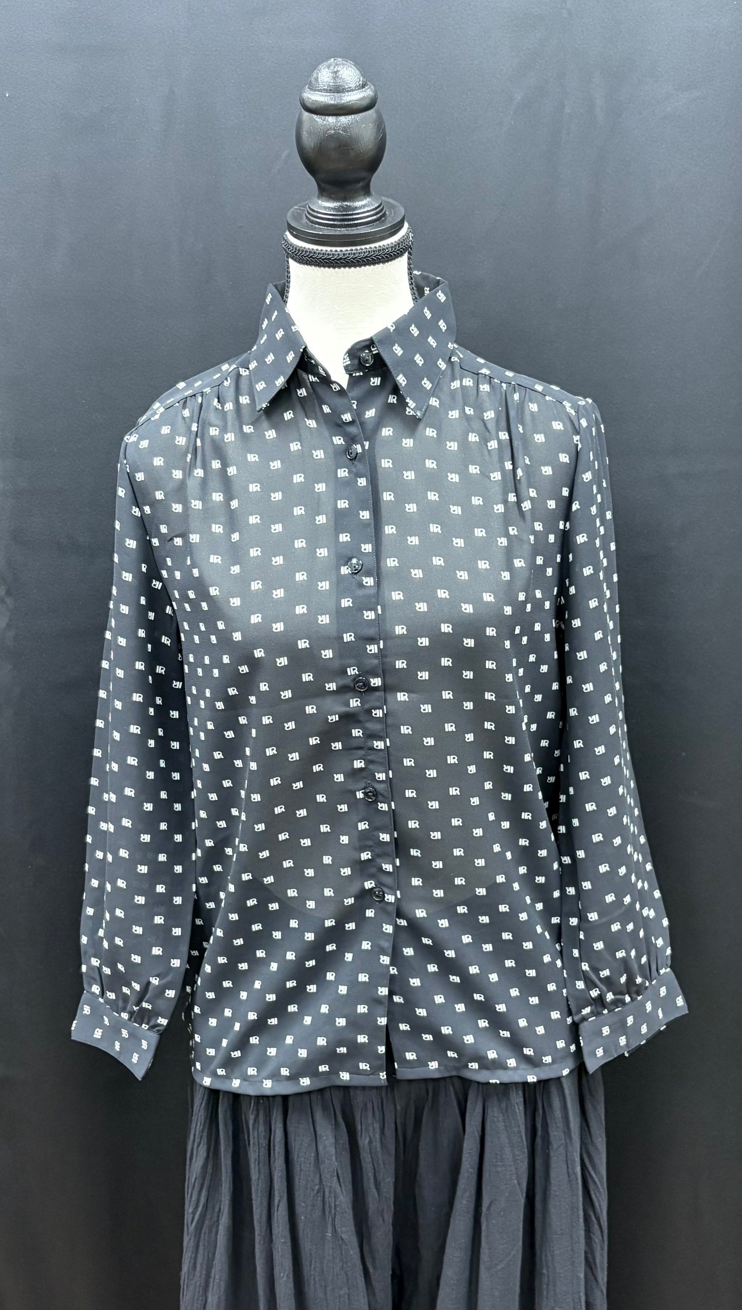 Blouse: Upcycled Vintage Long Sleeve Button Up Shirts (Various Designs)