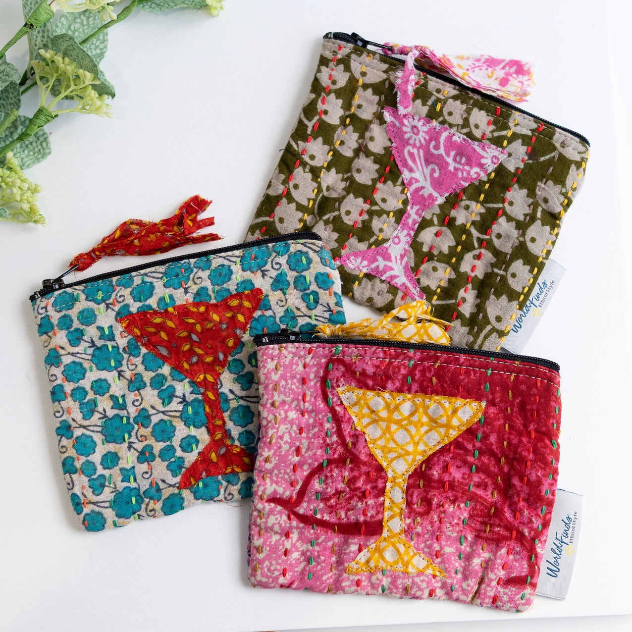 Coin Purse: Kantha Martini