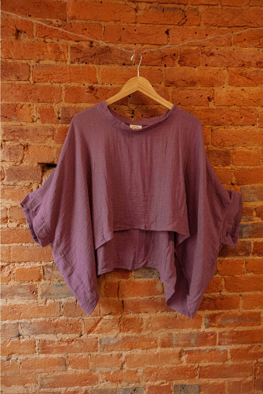 Blouse: Flowy Organic Cotton CROPPED