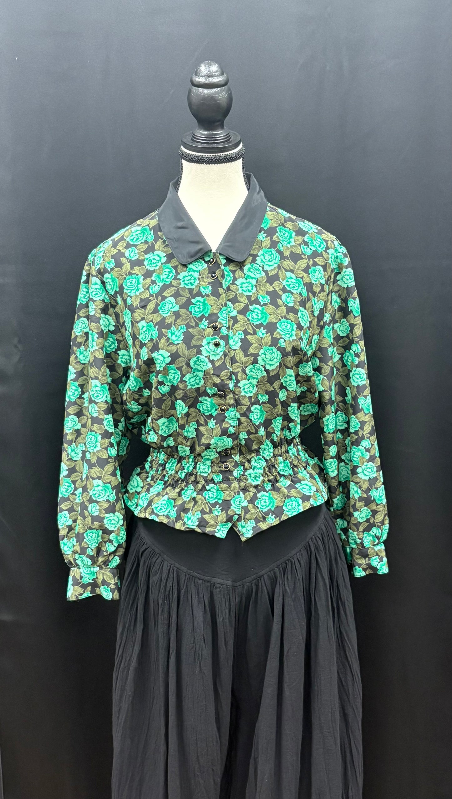 Blouse: Upcycled Long Sleeve Cinched Button Up Shirts