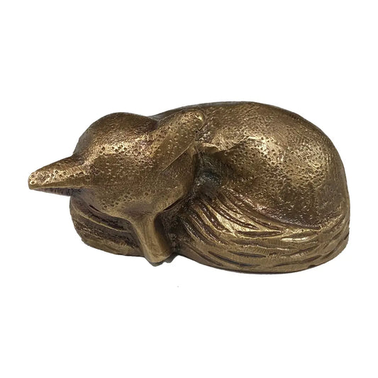 Paperweight: Antiqued Brass Sleeping Fox