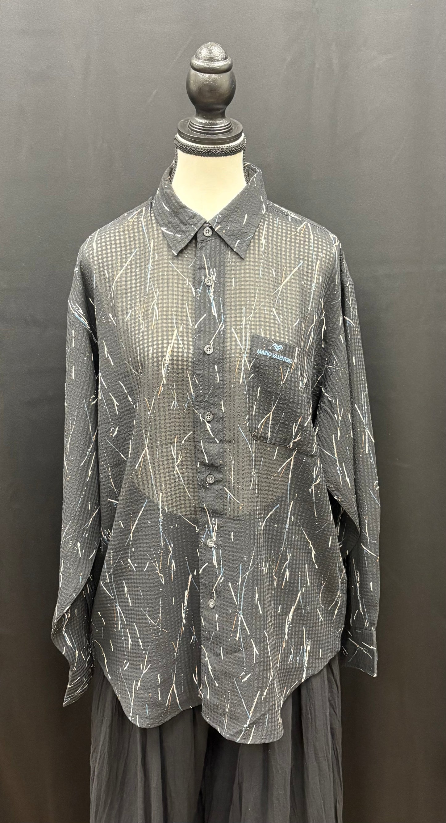 Blouse: Upcycled Vintage Long Sleeve Button Up Shirts (Various Designs)