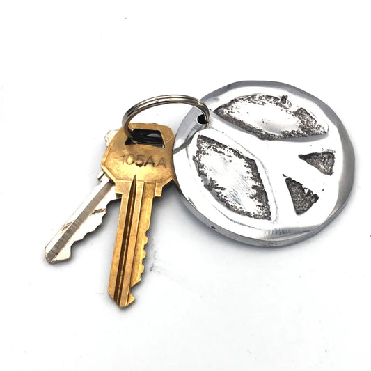 Keychain: Recycled Aluminum Peace Sign Keychain
