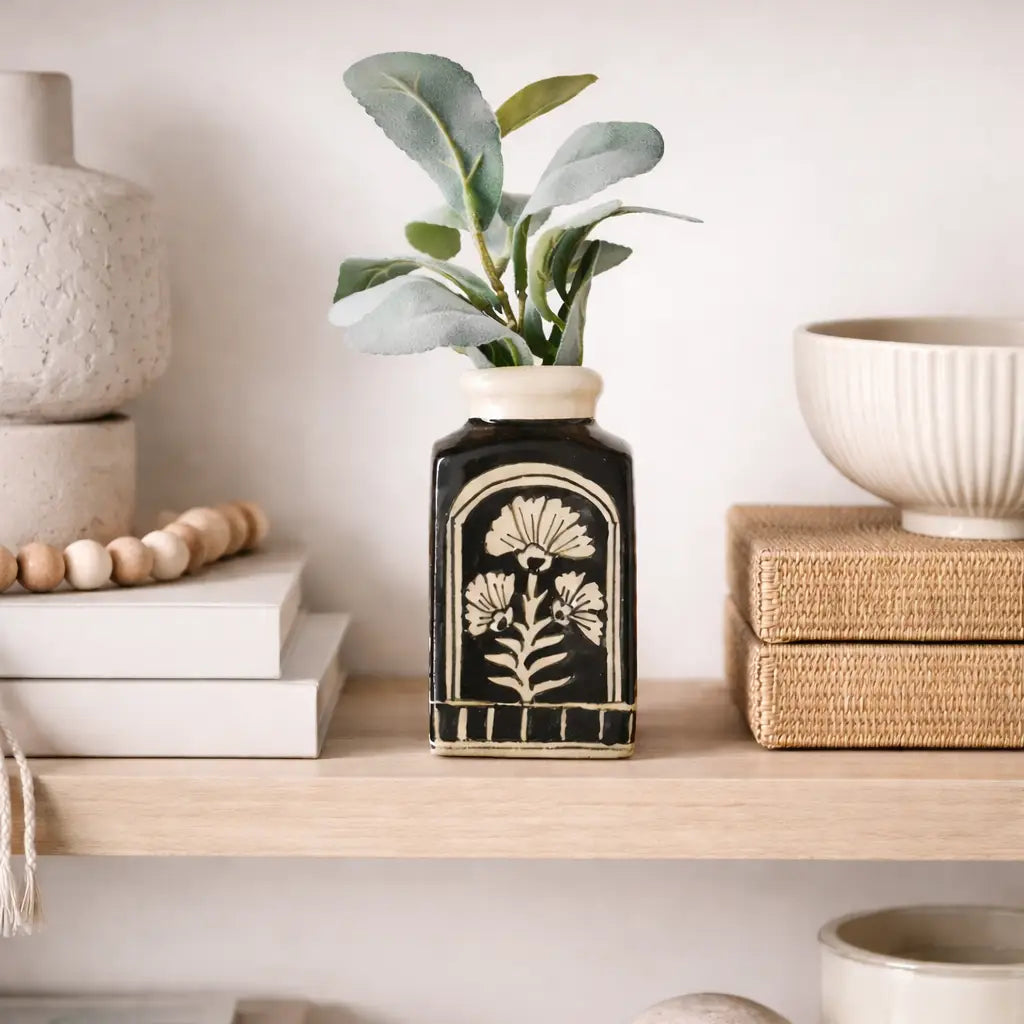 Vase: Hand Painted Floral Vase