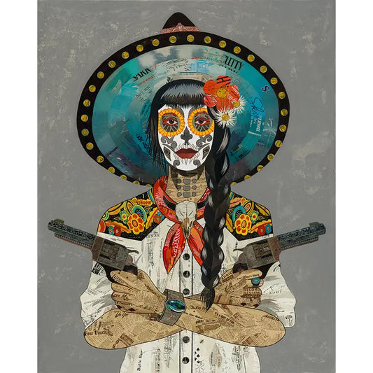 Art Print: Cowgirl Art "Vaquera Sudoeste (Blanco)"
