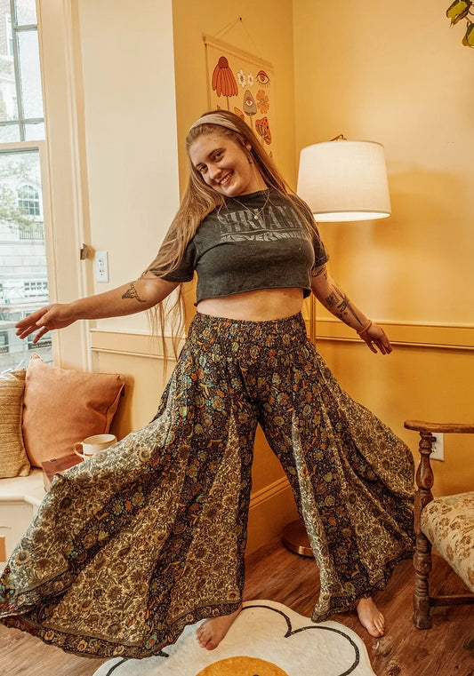 Pants: Boho Wide Leg Patchwork